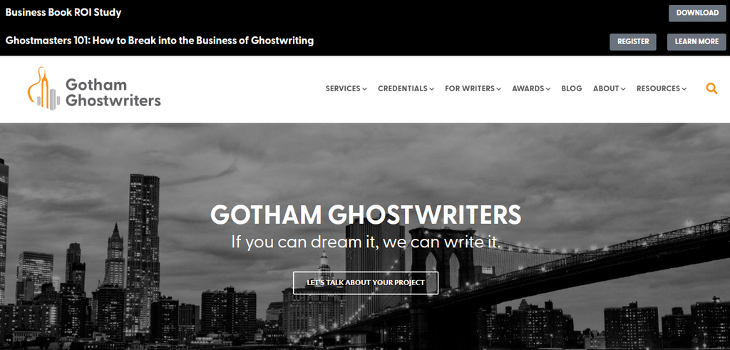Gotham Ghostwriters homepage