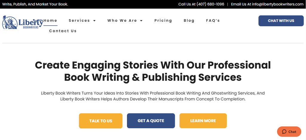 Liberty Book Writers homepage